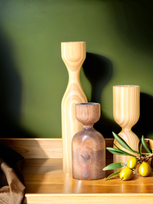 Wooden candle holders